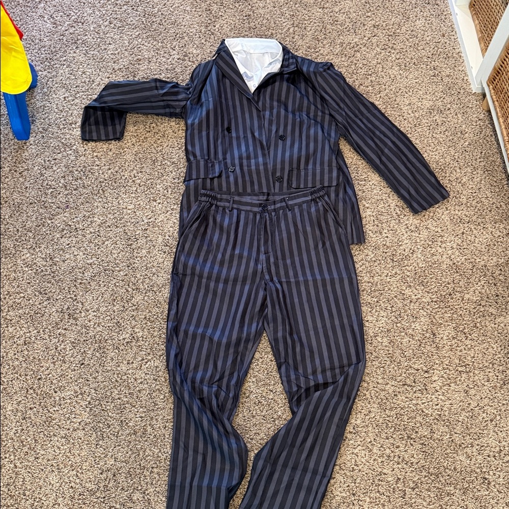 Navy Striped Suit Set